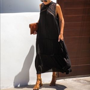 Vici Unwind Pocketed Crochet Lace Maxi Dress